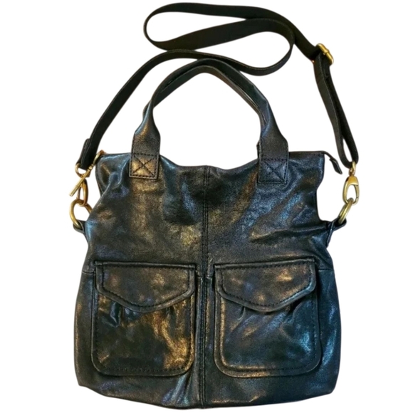 Fossil Handbags - FOSSIL Large Long Live Vintage Modern Cargo leather shoulder crossbody bag purse